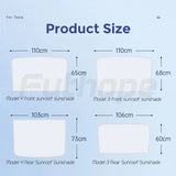 Futhope Upgrade Ice Cloth Buckle Sun Shades Glass Roof Sunshade For Tesla Model 3 Y 2021-2024 Front Rear Sunroof  Skylight