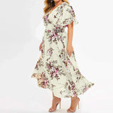 Summer New Sexy V-Neck Women's Beach Dress Plus
