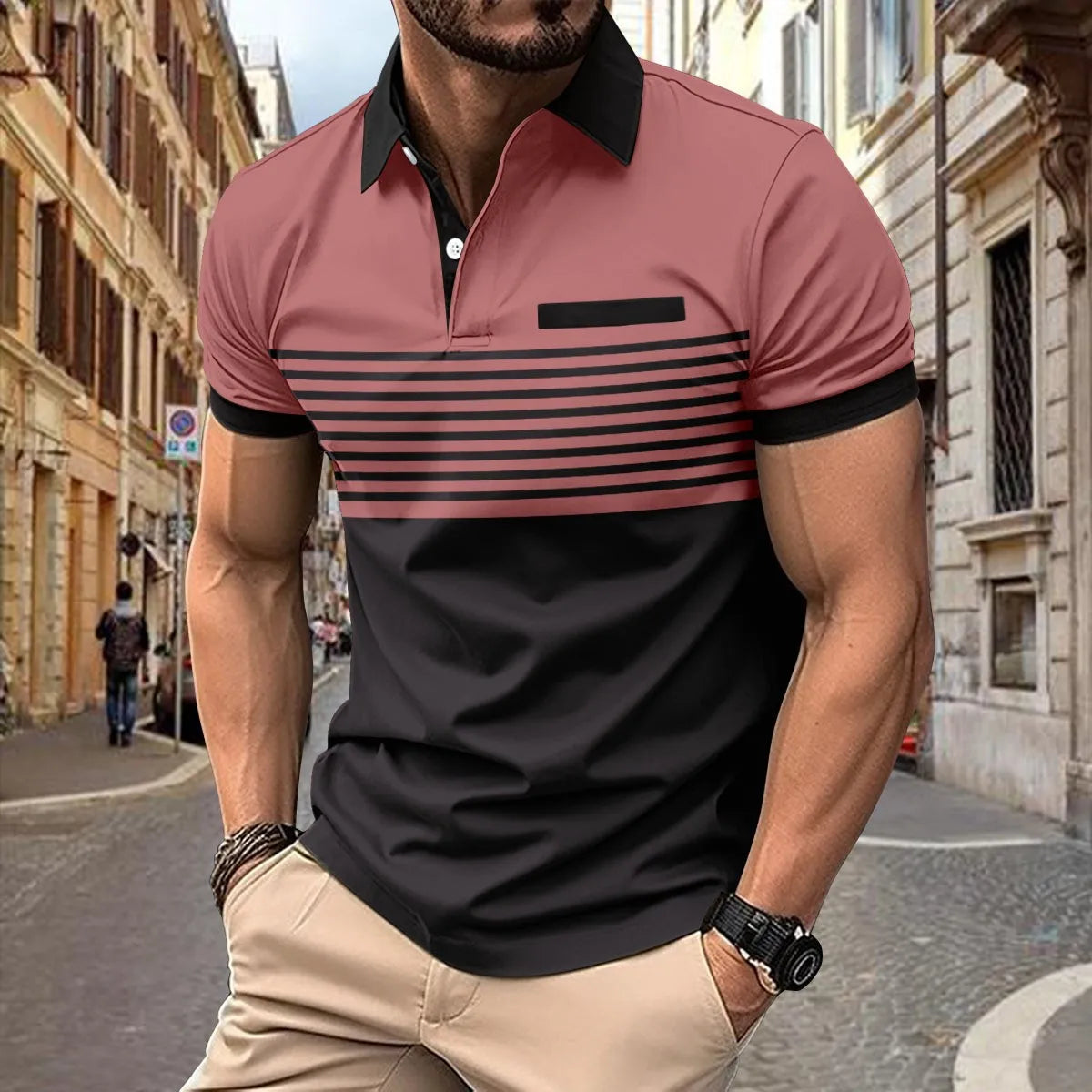 Summer 2024 New Men'S Polo Short Sleeve Lapel