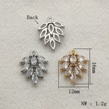 16x12mm 50pcs Cubic Zirconia Feather Charm