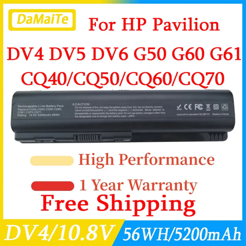 Laptop Battery For HP Pavilion DV4 DV5 DV6