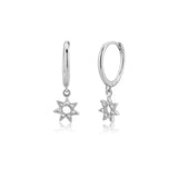 CCFJOYAS 925 Sterling Silver Lightning/Awl/Animal Pendant Hoop Earrings