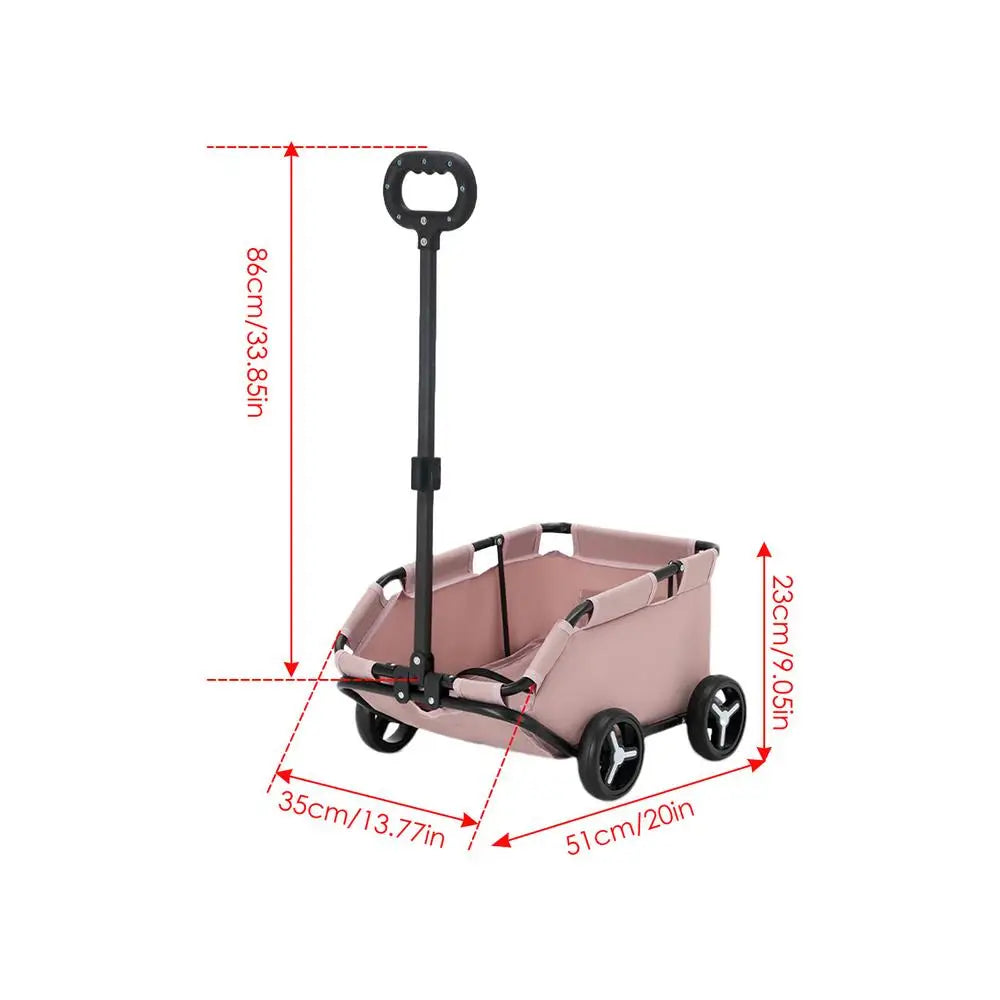 Small Pet Stroller Foldable Multifunctional Rolling Cat Carrier