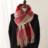 Winter Plaid Cashmere Blanket Scarf Fashion Design Thick