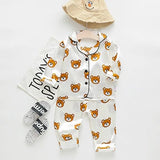 Toddler Girls Silk Satin Pajamas Sets Cartoon Kids