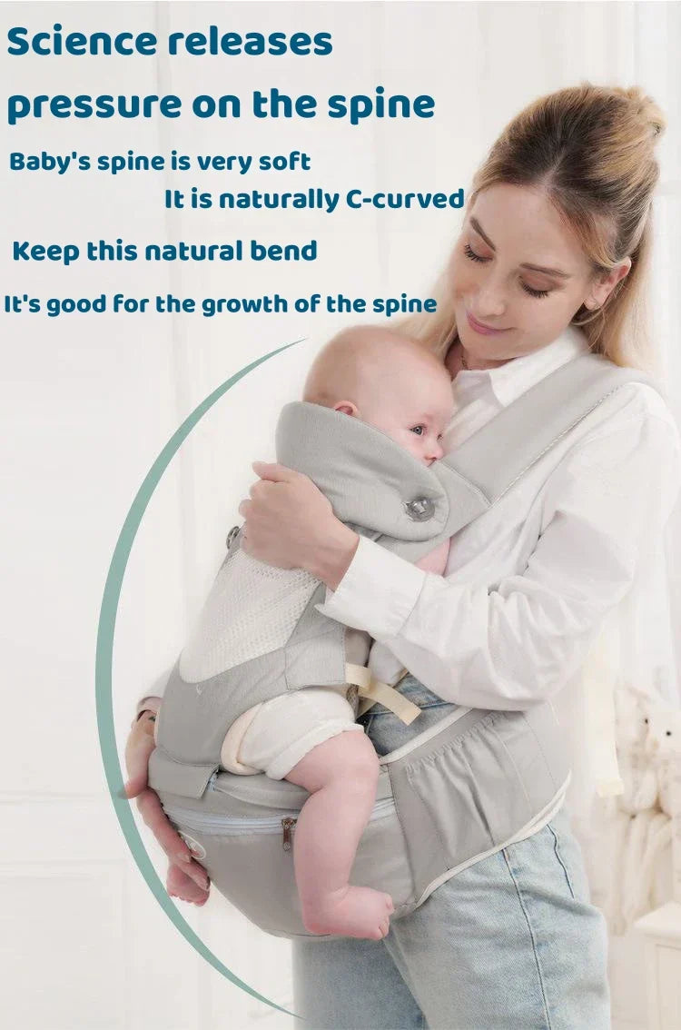 Ergonomic Newborn Baby Carrier With Hipseat Storage Bags