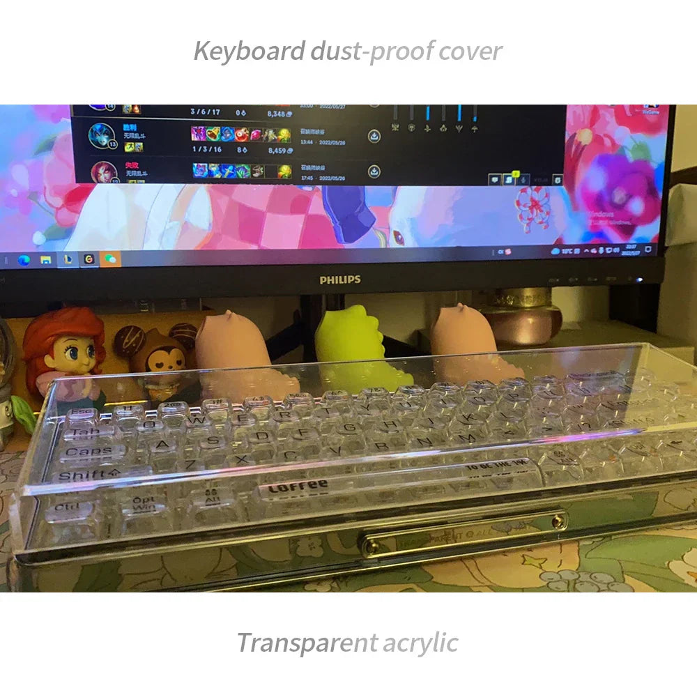 Acrylic Dust Cover for Keyboard Waterproof Dustproof Anti