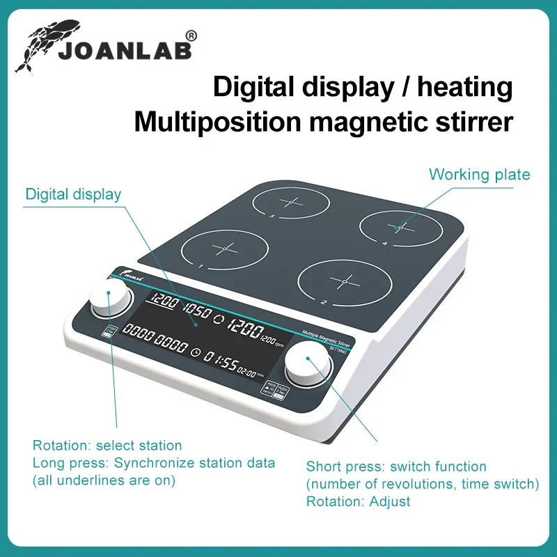JOANLAB Multi-station Magnetic Stirrer Digital Display Laboratory Stirrer