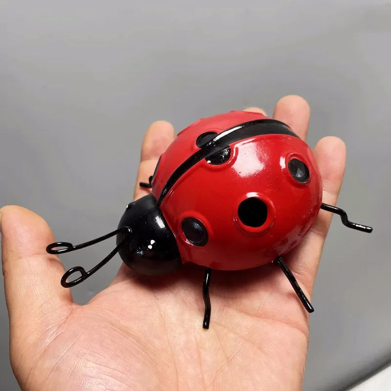 3D Metal Ladybugs Wall Mounted Decor Garden Creative