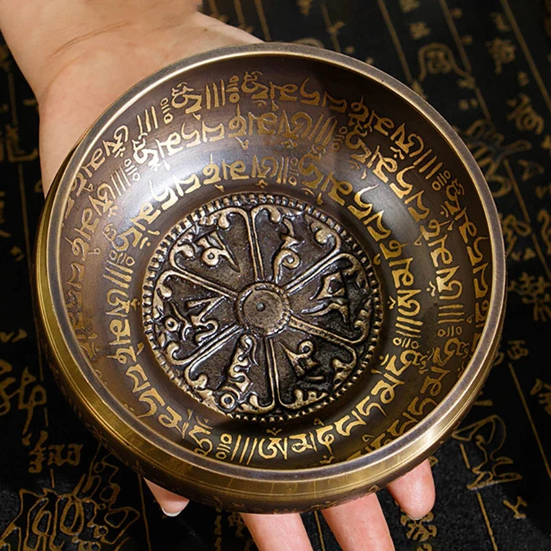 Large Nepal Singing Bowl Handmade Brass Buddhism Tibetan