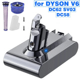 V6 Battery for Dyson, 21.6V 6000mAh Battery for