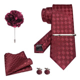 EASTEPIC 8 cm Red Blue Plaid Tie Paisley