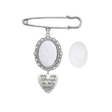 Wedding Boutonniere Bouquet Photo Memorial Charm Pin Round