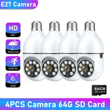 1/2/4PCS E27 Bulb Wifi Camera Surveillance Night Vision