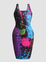 LW Plus Size Splash Ink Bodycon Cami Dress