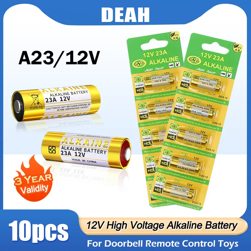 10PCS 12V A23 23A Alkaline Battery 23GA A23S