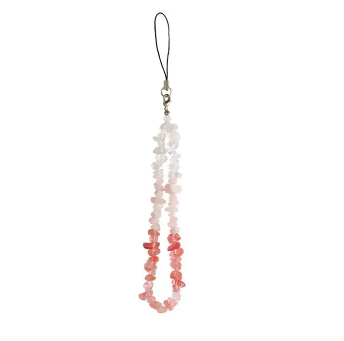 Natural Stone Mobile Phone Lanyard Handwoven Beads Mobile