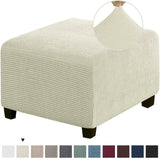 Polar Fleece Footstool Cover Durable Stretch Ottoman Cover