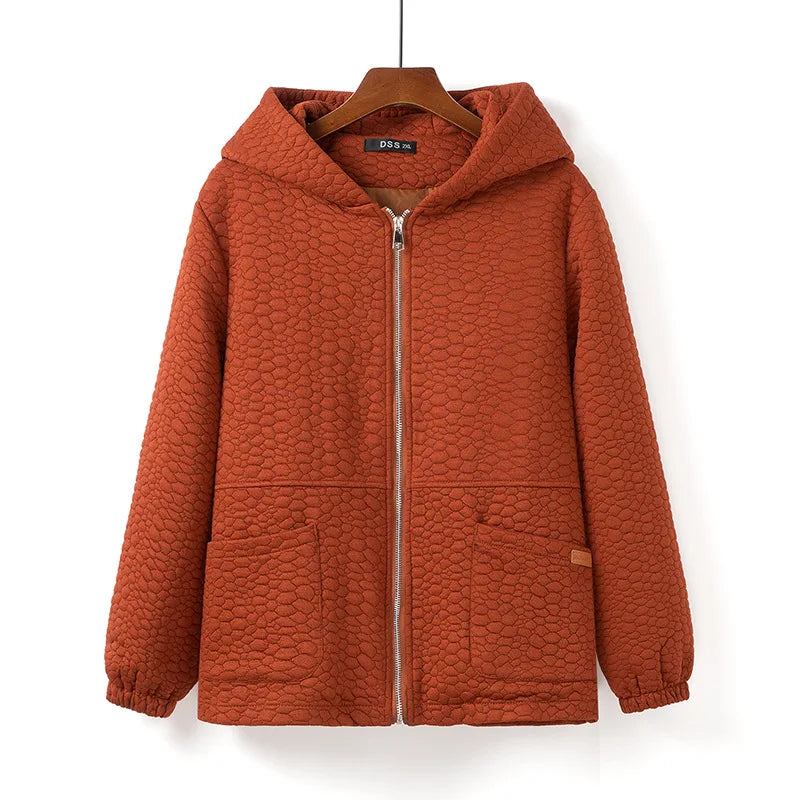 Womens Plus Size Zipper Jacket Autumn Casual Clothing