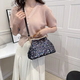 2023 Elegant Women Glitter Sequin Shell Clip Evening