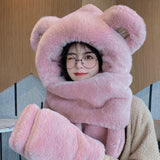 Winter New Style Thickened Warm Plush Scarf All-in-one