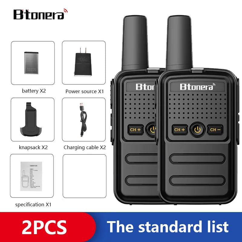 Btoera 2 Pcs Mini Walkie Talkie PMR 446