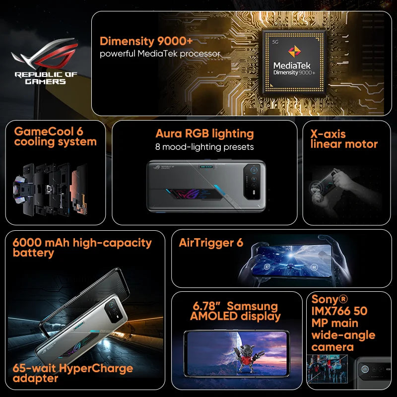 ASUS ROG 6D/6D Ultimate Smartphone MediaTek Dimensity 9000+