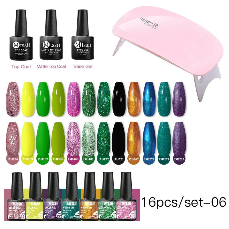 Mtssii 13/16Pcs Gel Nail Polish Set With 36W