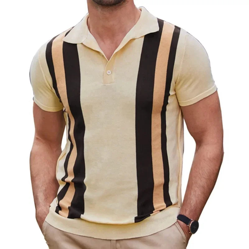 Men's Summer Short Sleeve Polo Shirts Knitted Business