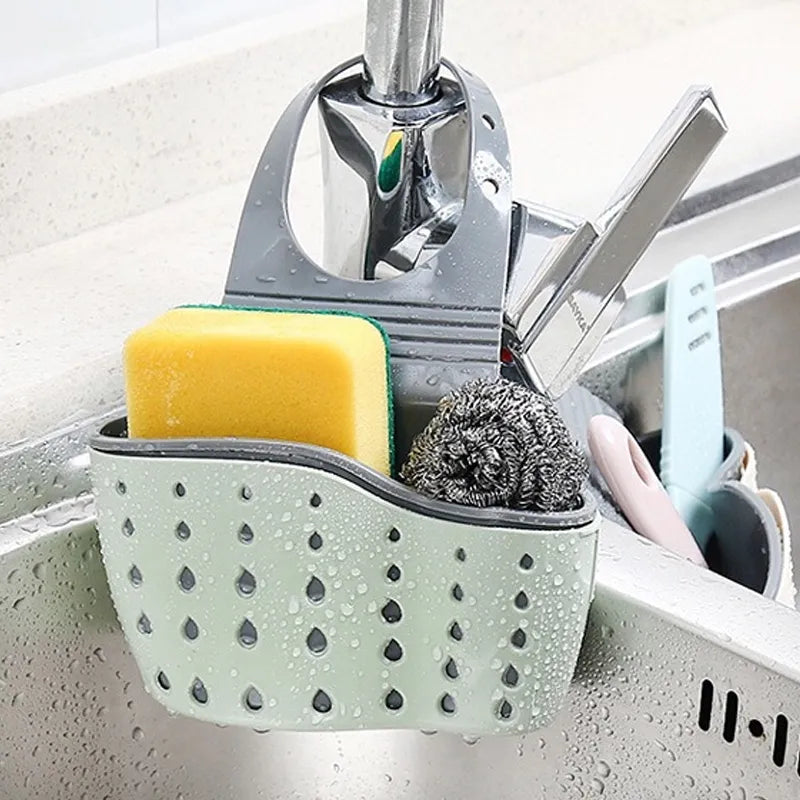 Kitchen Storage Drain Basket Soap Sponge Holder Kitchen