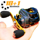 Baitcasting Reel 18+1BB Casting Reel Smooth Metal 7.2:1