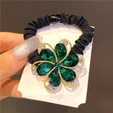 Cute Girls Elastic Hair Band Square Elegant Rhinestone