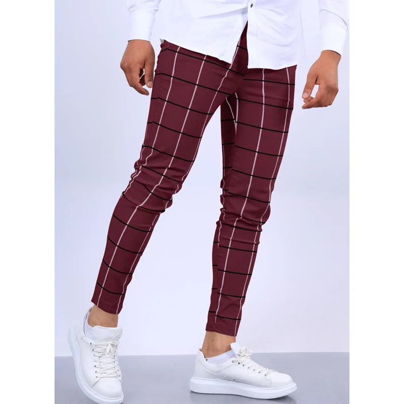 New Men's Plaid Casual Pants Stylish Comfortable Suit