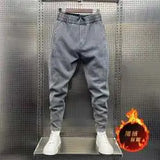 Fashion Street Style Skinny Jeans Men Warm Plus