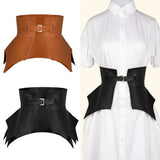 1PC Irregular Pu Leather Belts Long Wide Punk