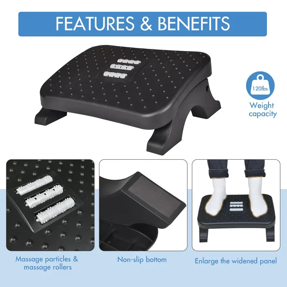 Under Desk Footrest Ergonomic Foot Stool with Massage