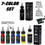 7/14 color tattoo ink set, 0.5oz (15ml), professional