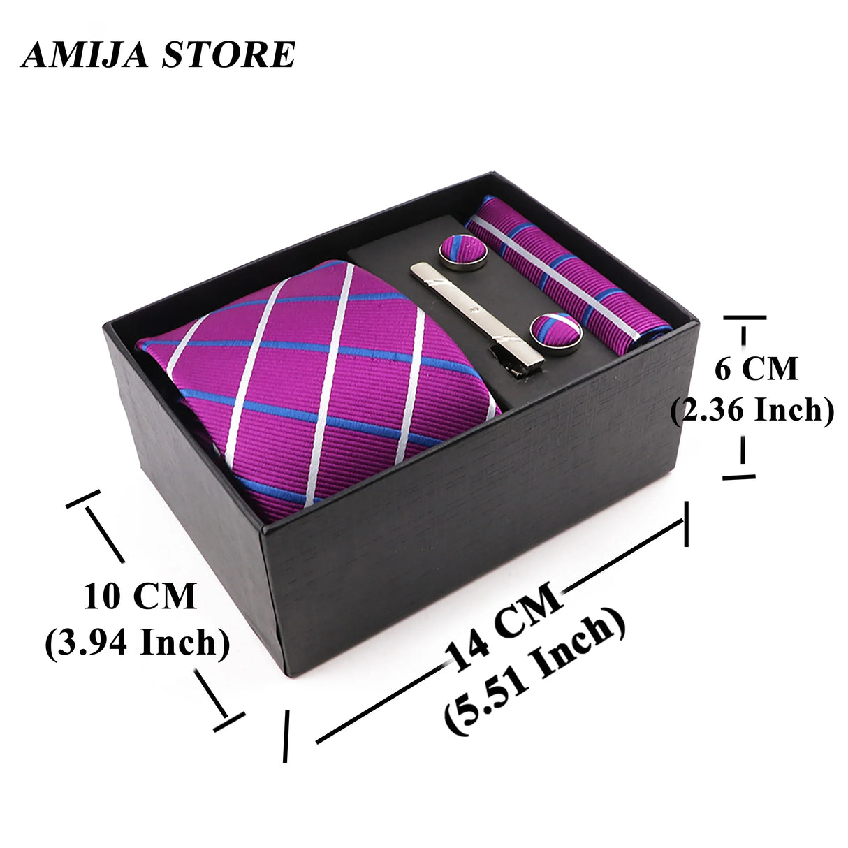 Men's Tie Gift Box With Neckties Handkerchiefs Cufflinks