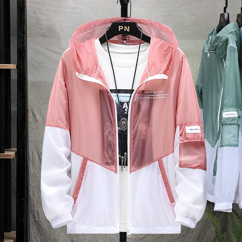 Men Summer Ultralight Jacket Thin Sunscreen Casual Zip-Up