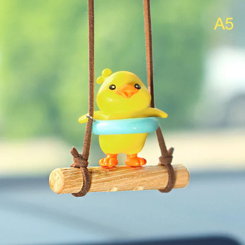 Cartoon Cute animated car accessories Swinging Duck pendant