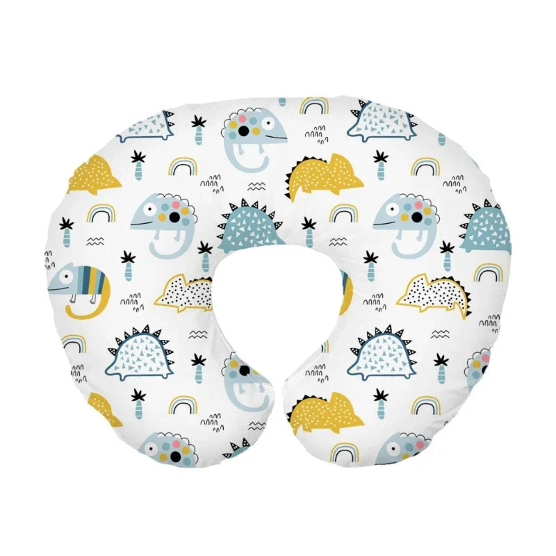 Soft Breathable Ushaped Nursing Pillow Cover Cartoon Print