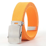 Colorful Canvas Weave Belt Casual Alloy Buckle Waistband