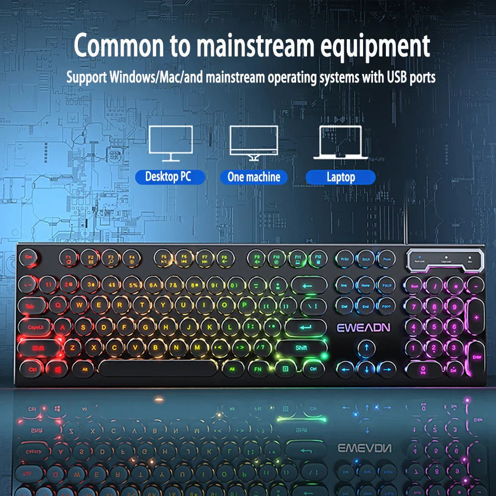 Three-piece Set Punk Gaming Keyboard and Mouse Earphone