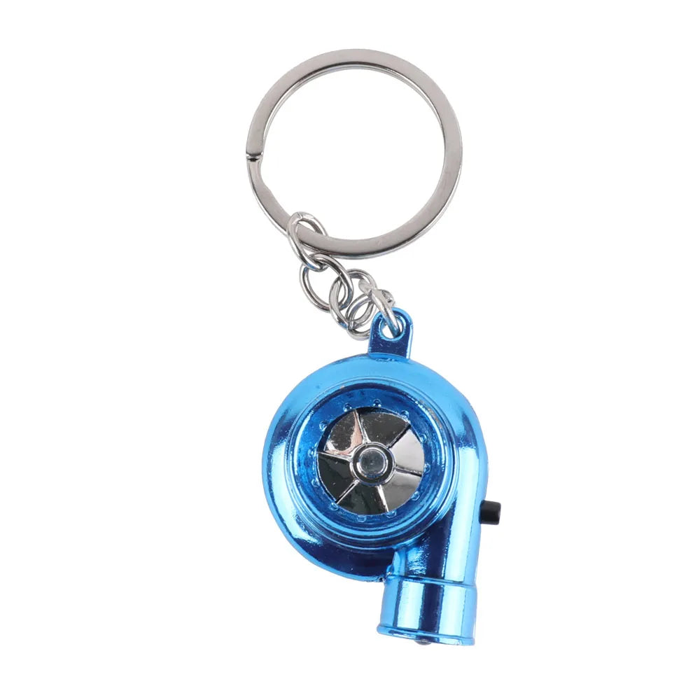 LED Mini Turbo Sound Turbocharger Keychain Spinning Turbine