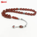 Gemstone Tasbih Natural Brazil Red Agate stone Islamic