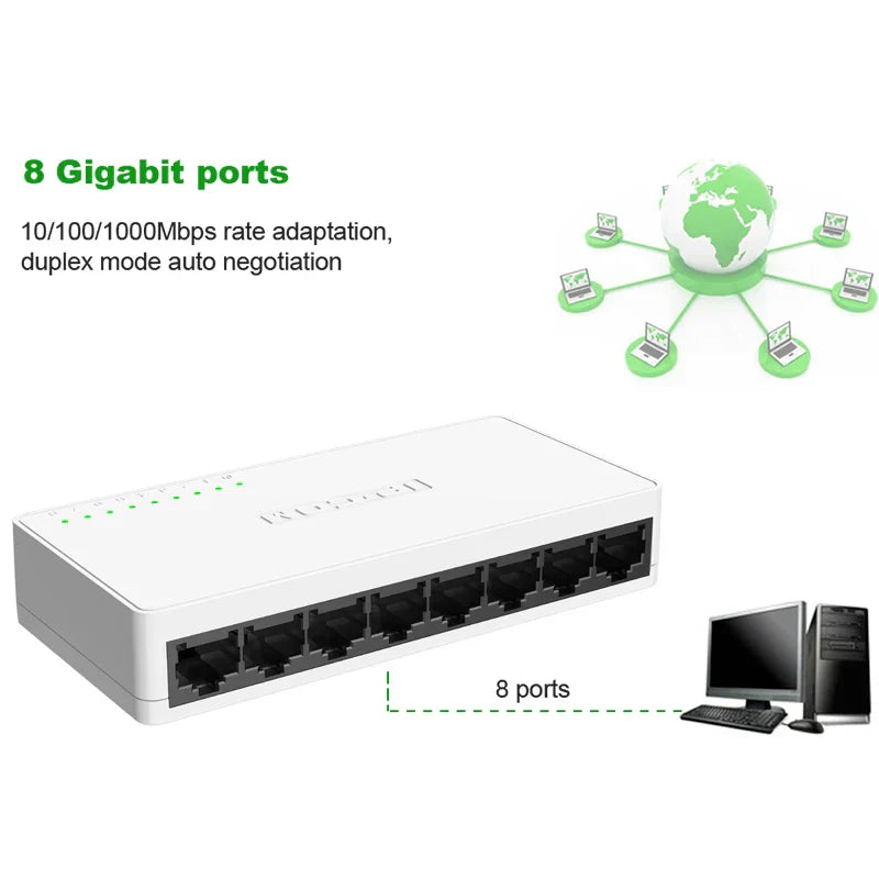 5 8 Port Full 1000Mbps Gigabit Network Switch