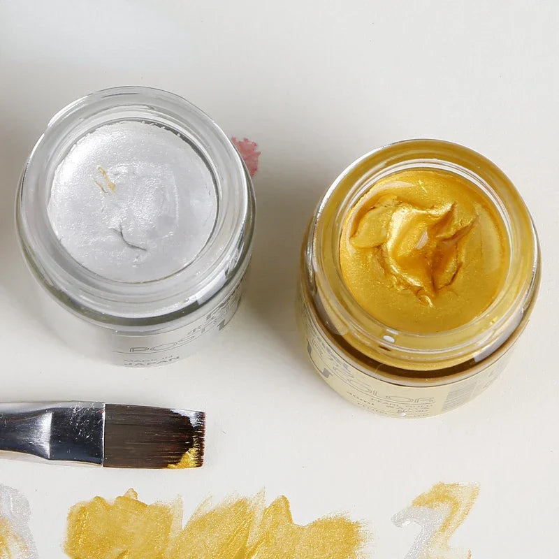 30ml Bottled Gold and Silver Ink Pigment Art