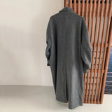 IEFB Korean Style Trend Wool Overcoat Loose Lapel