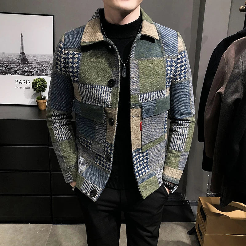 New Hombre Korean Casual Men Stitching Jacket Slim