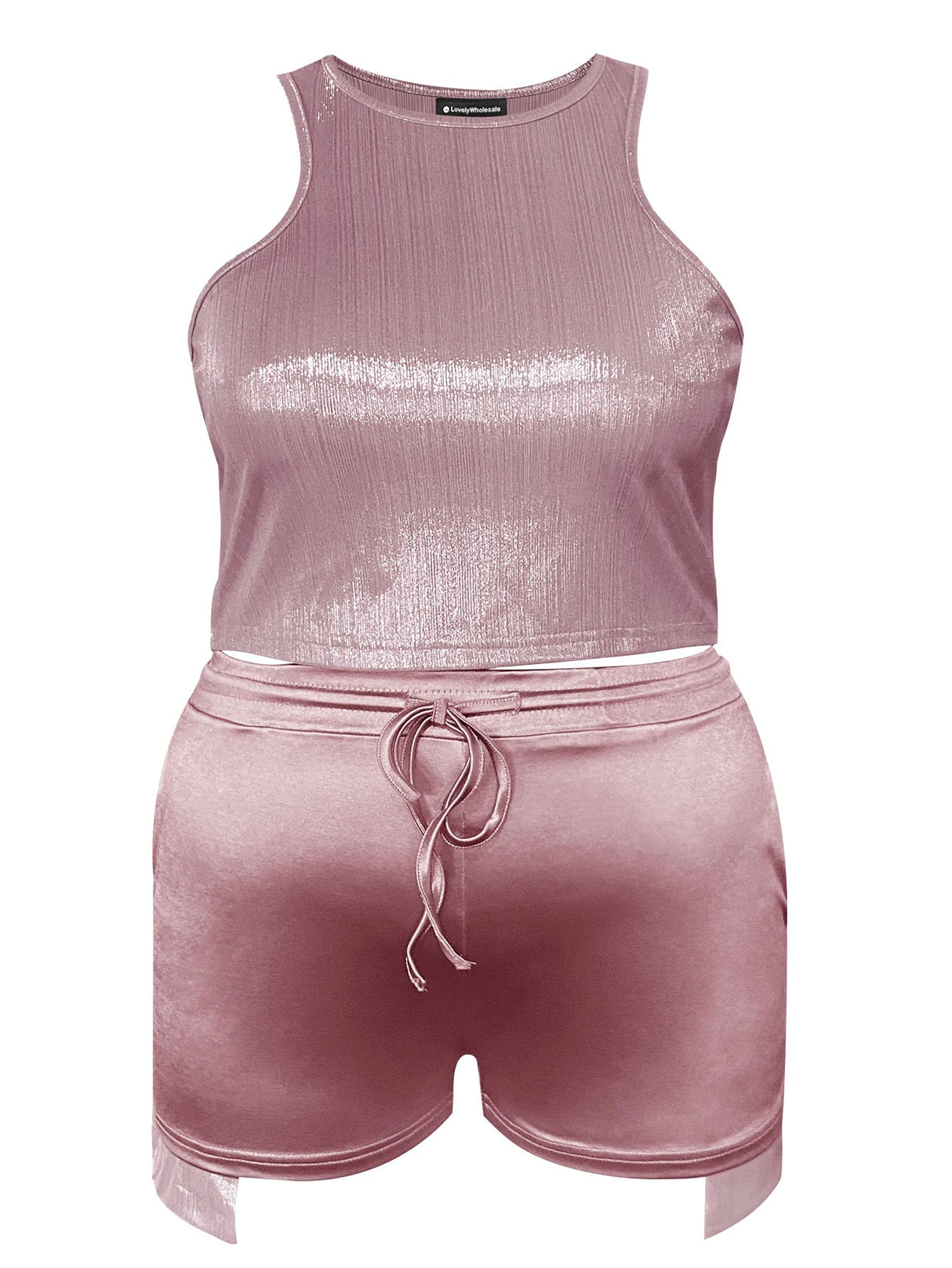 LW Plus Size Cami Drawstring Shorts Set Women